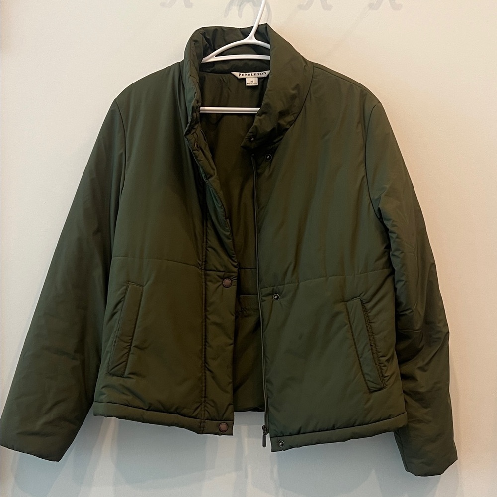 Pendleton Olive Green Quilted Puffer Jacket